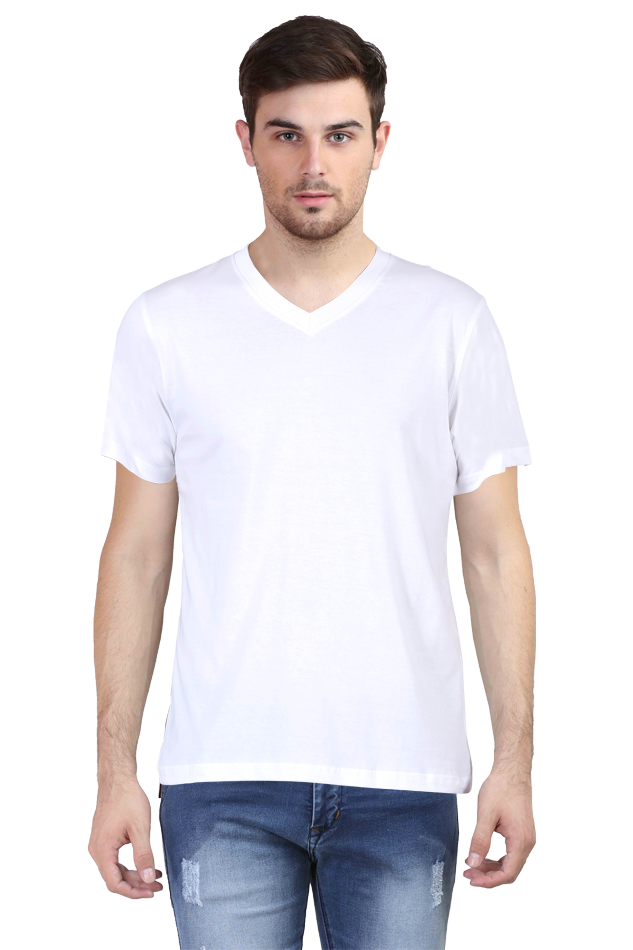 Men's V Neck Half Sleeve T-Shirt_Plain