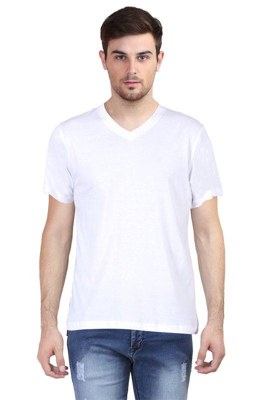 Men's V Neck Half Sleeve T-Shirt_Plain