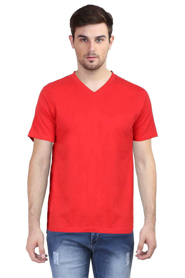 Men's V Neck Half Sleeve T-Shirt_Plain