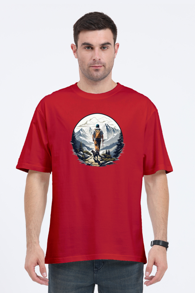 Men's Oversize Half Sleeve T-Shirt_Snow Mountains