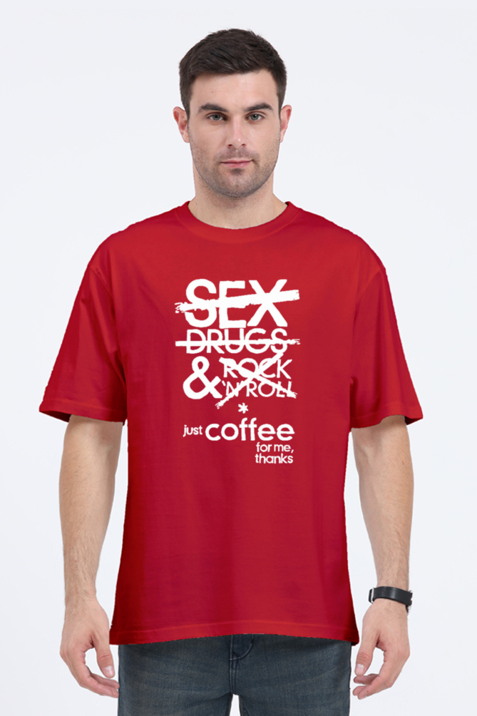 Men's Oversize Half Sleeve T-Shirt_Only Coffee