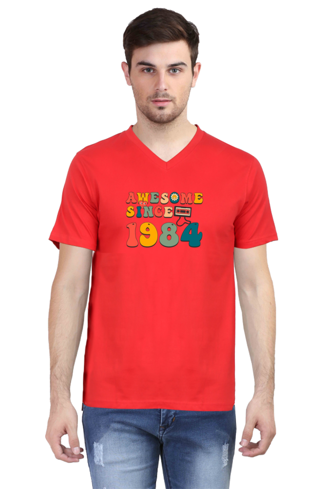 Men's V Neck Half Sleeve T-Shirt_1984