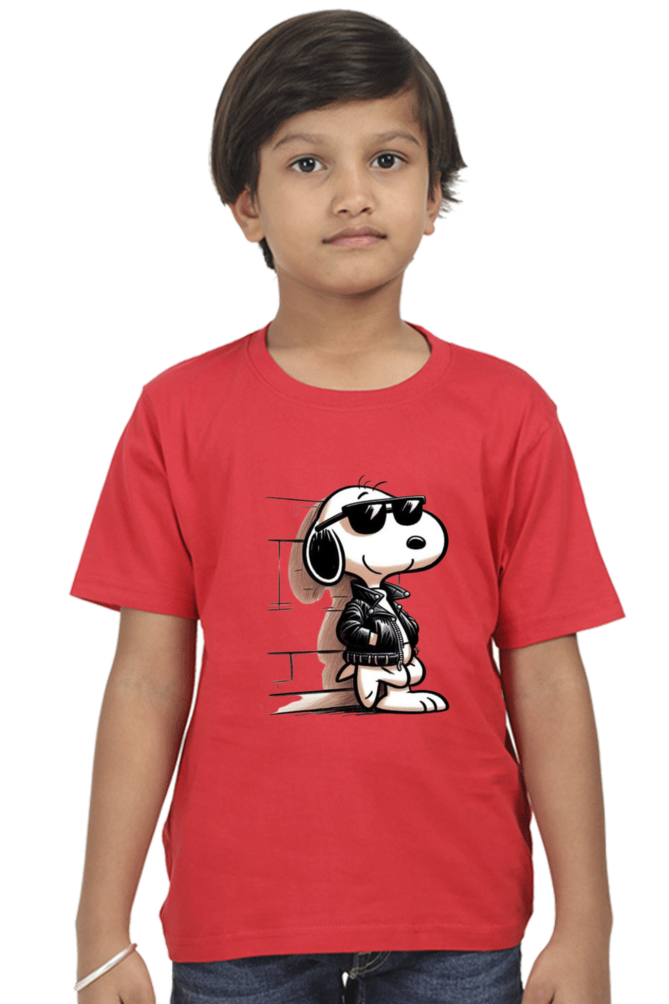 Boy Round Neck Half Sleeve_Snoopy