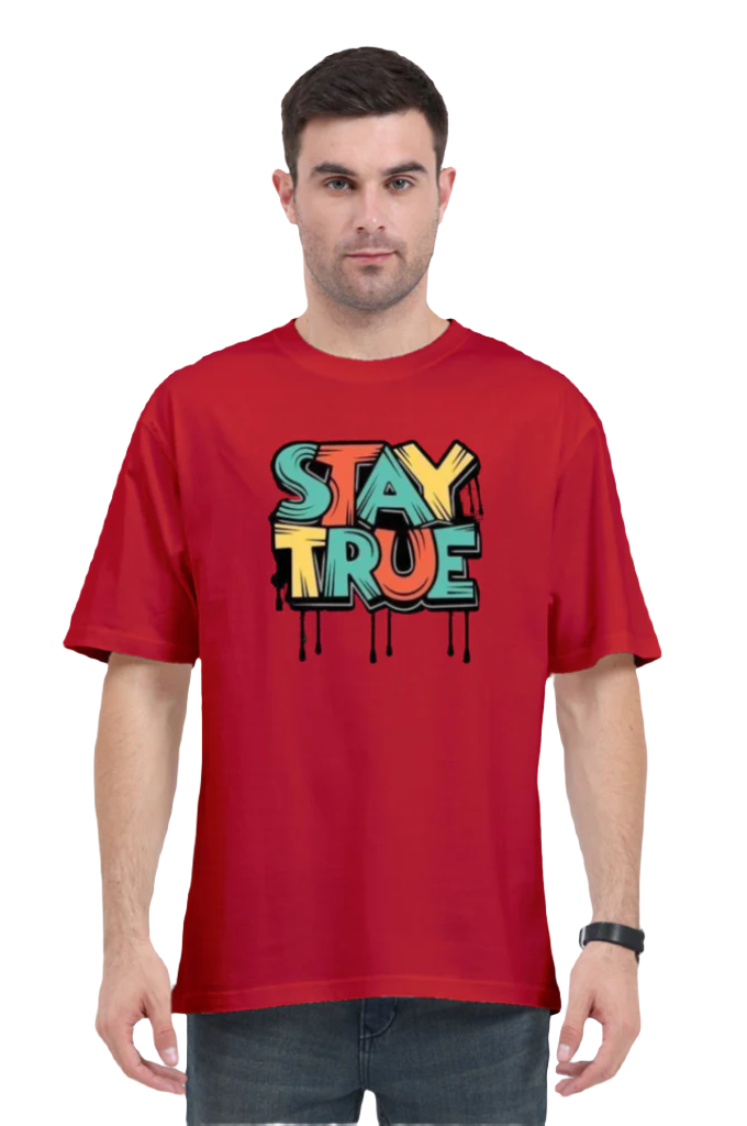 Men's Oversize Half Sleeve T-Shirt_Stay True