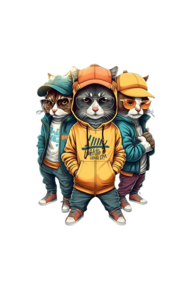 Men's Oversized Sweatshirts_Gangsta Cats