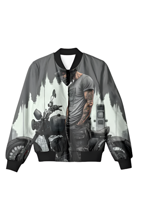 Men's Bomber Jacket_Man With Bike