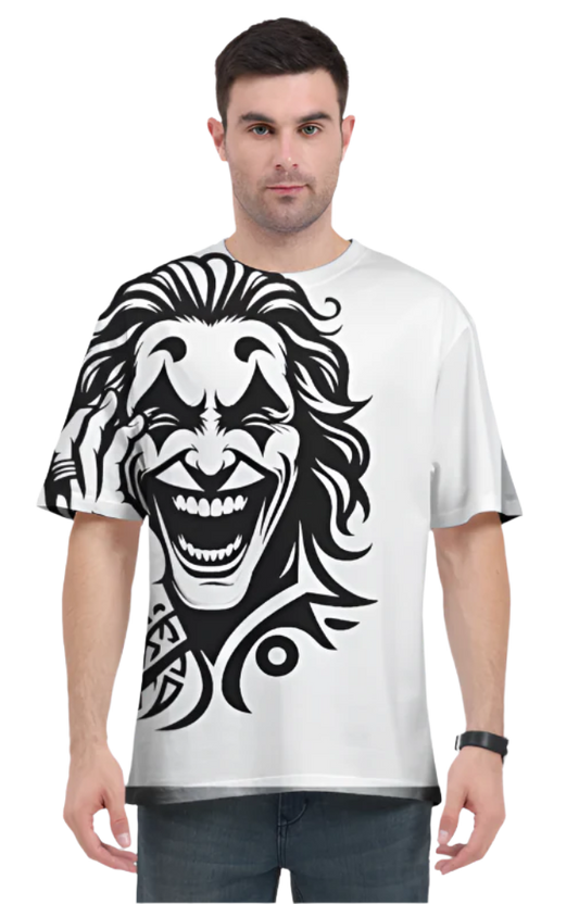 Men's Oversize Half Sleeve T-Shirt_Laughing Joker