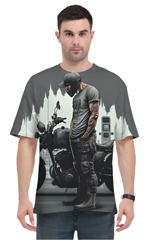 Men's Oversize Half Sleeve T-Shirt_Bike Love