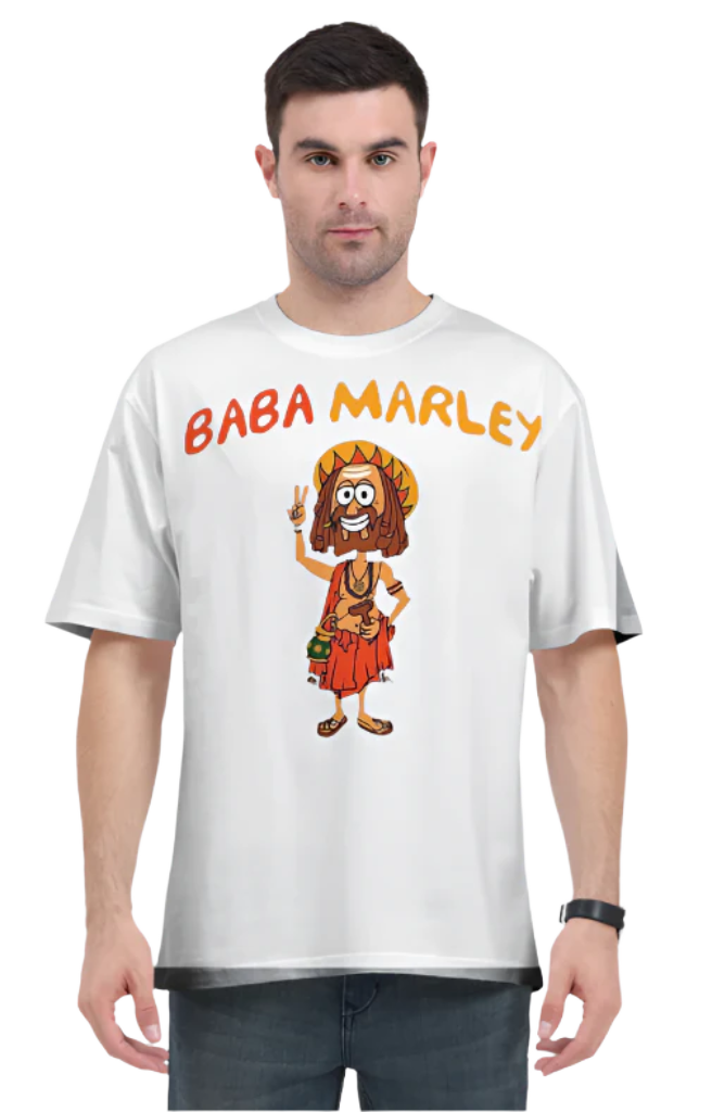 Men's Oversize Half Sleeve T-Shirt_Baba Marley