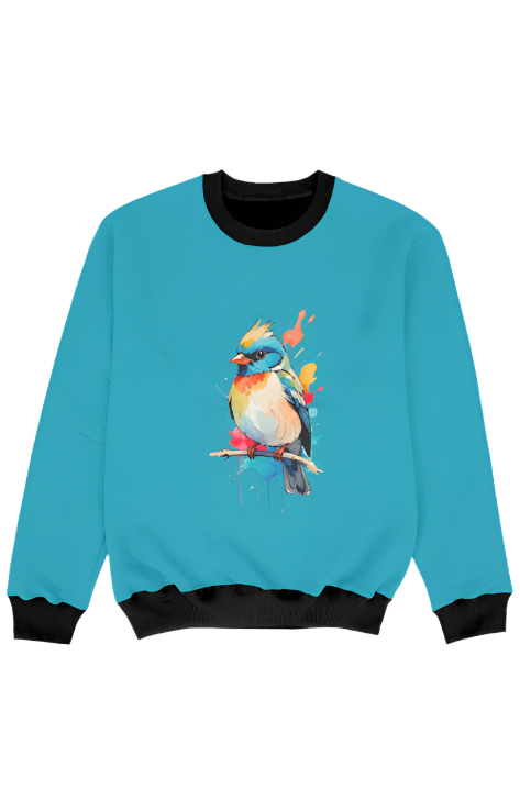 Girl AOP Sweatshirt_Kingfisher