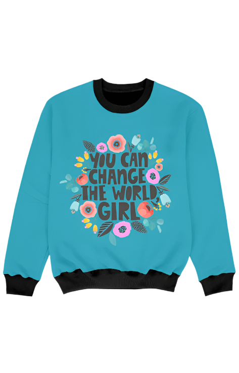 Girl AOP Sweatshirt_Change The World