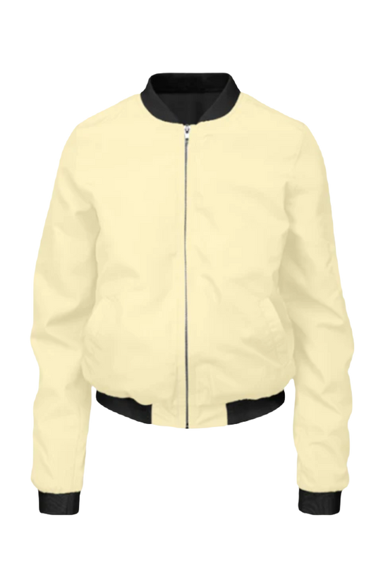 Women Bomber Jacket_Pale Yellow