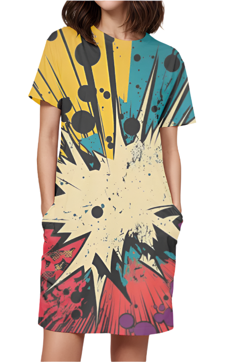 Women AOP T-Shirt Dress_Boom