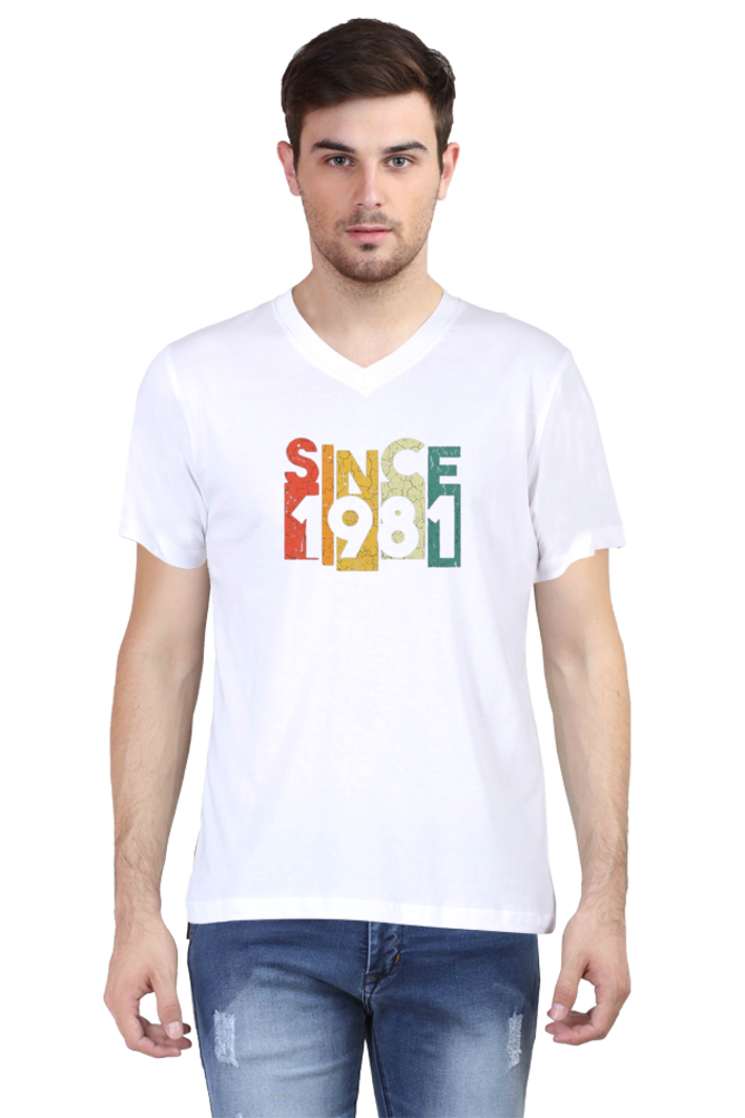 Men's V Neck Half Sleeve T-Shirt_Since 1981