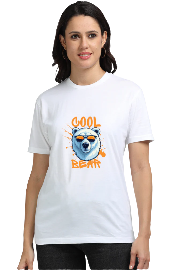 Women Supima T-Shirts_Cool Bear_Cartoon Collection