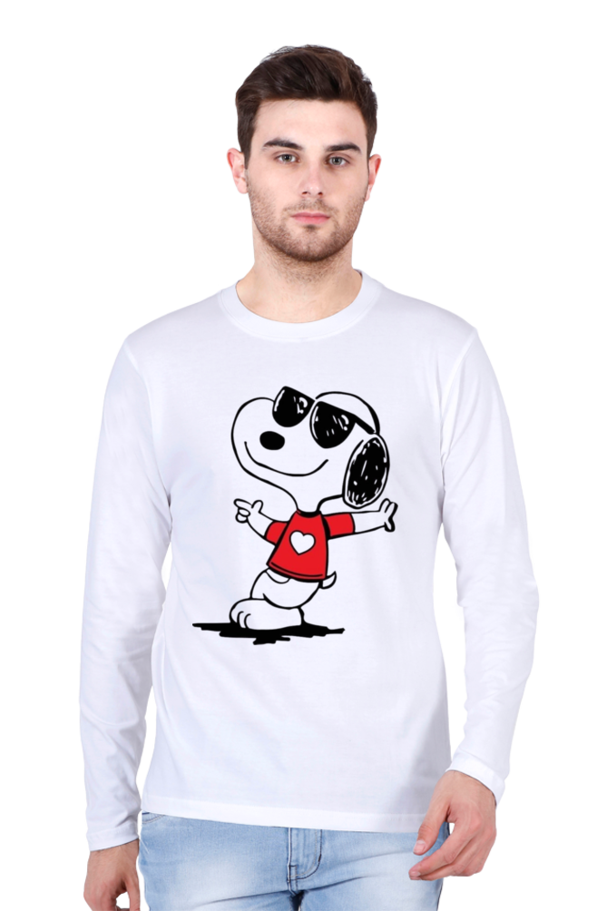 Men's Round Neck Full Sleeve_Red Snoopy