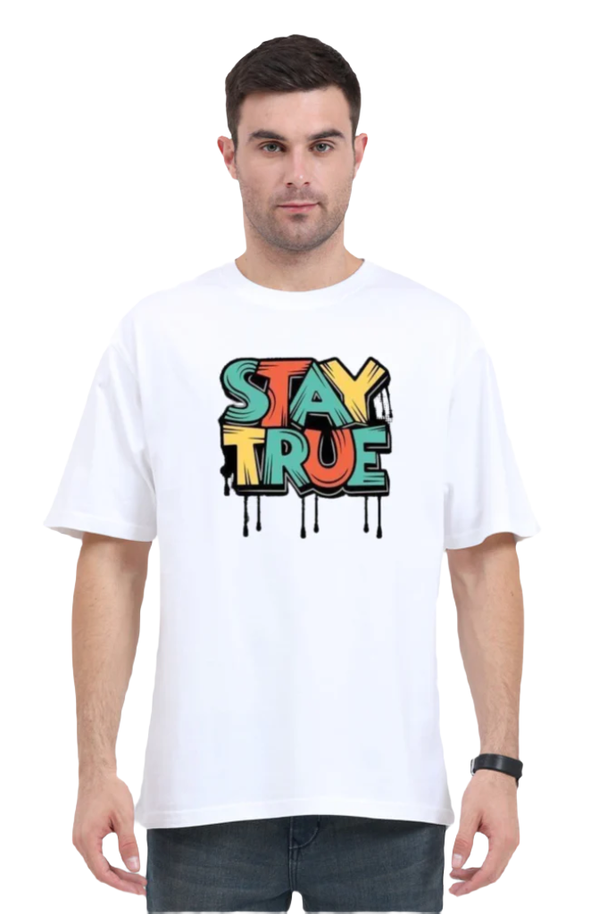 Men's Oversize Half Sleeve T-Shirt_Stay True