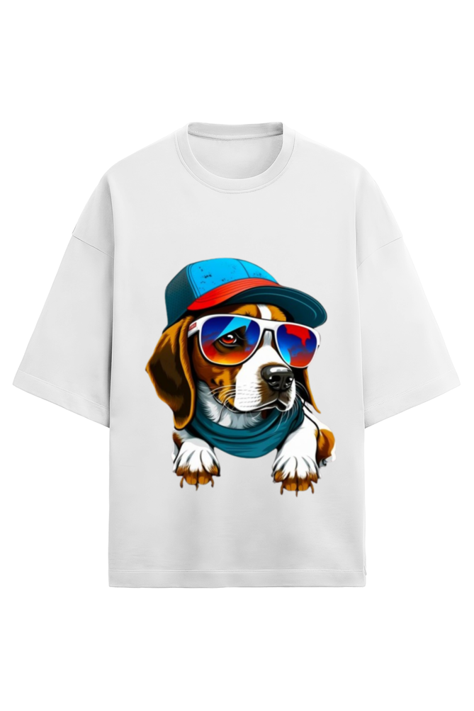 Unisex Oversized Terry T-Shirt_Dog With Glasses