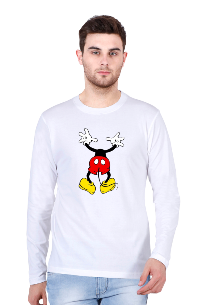 Men's Round Neck Full Sleeve_Peeping Mickey