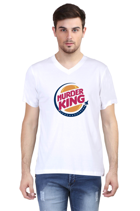 Men's V Neck Half Sleeve T-Shirt_Murder King