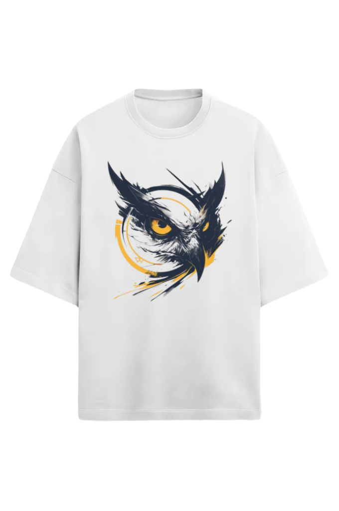 Unisex Oversize Terry T-Shirt_Angry Eagle