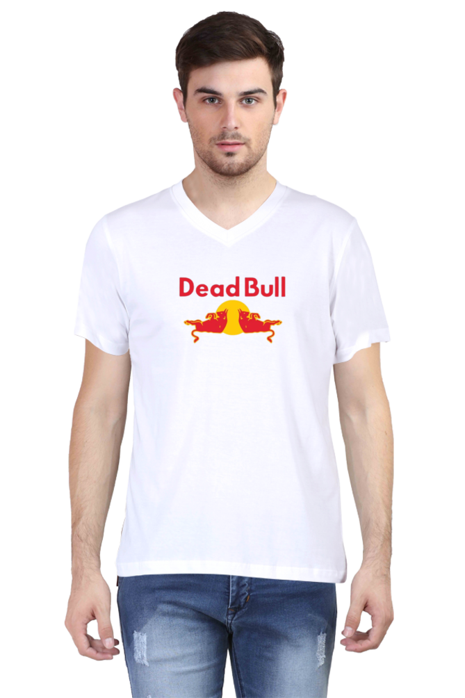 Men's V Neck Half Sleeve T-Shirt_Deadbull