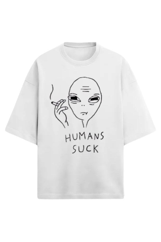 Unisex Terry Oversized T-Shirt_Human's Suck