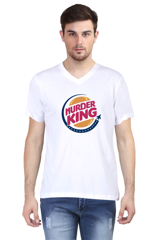 Men's V Neck Half Sleeve T-Shirt_Murder King