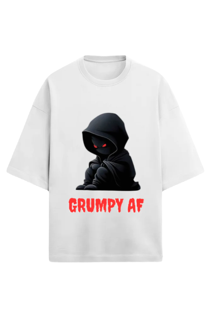 Unisex Terry Oversized T-Shirt_Grumpy Ghost