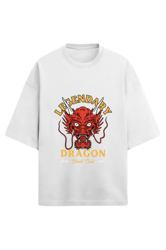 Unisex Oversize Terry T-Shirt_Legendary Dragon