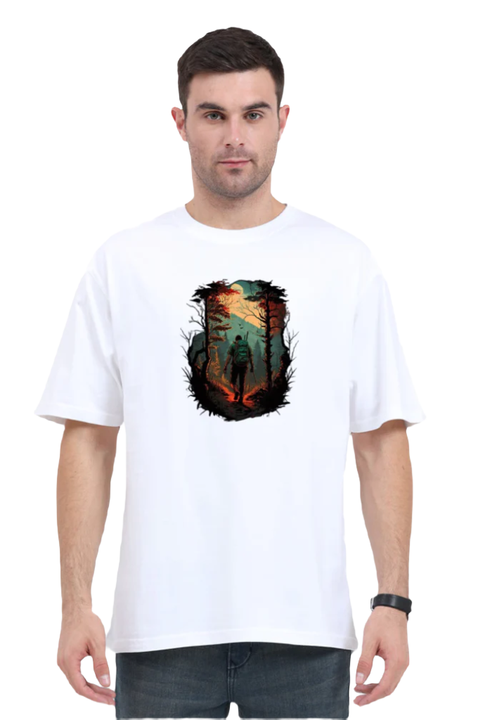 Men's Oversize Half Sleeve T-Shirt_Into The Woods