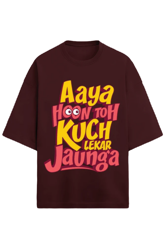 Unisex Oversize Terry T-Shirt_Aaya Hoon Toh_Memes Collection