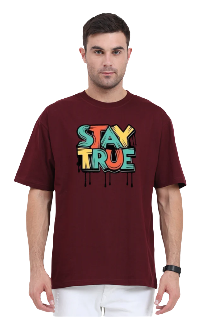 Men's Oversize Half Sleeve T-Shirt_Stay True