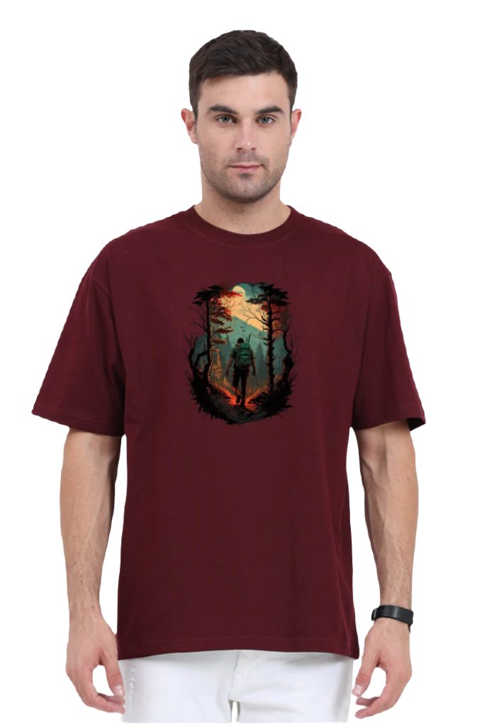 Men's Oversize Half Sleeve T-Shirt_Into The Woods