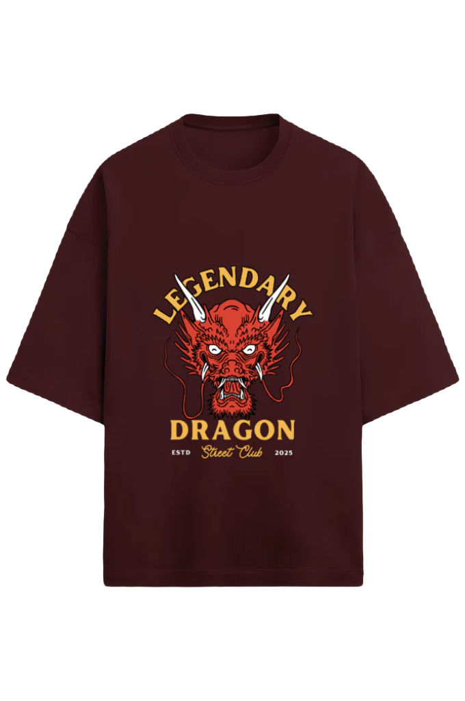 Unisex Oversize Terry T-Shirt_Legendary Dragon