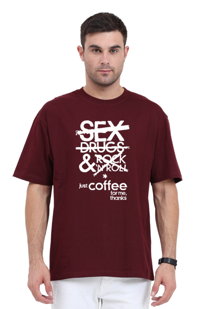 Men's Oversize Half Sleeve T-Shirt_Only Coffee