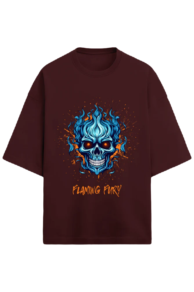 Unisex Oversize Terry T-Shirt_Flamin Fury