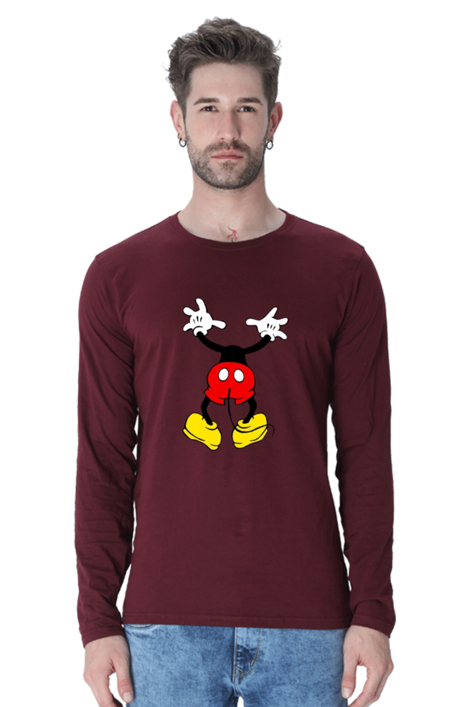 Men's Round Neck Full Sleeve_Peeping Mickey