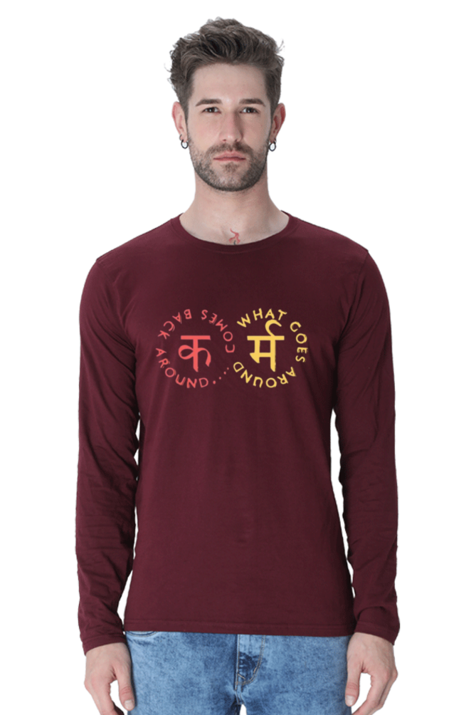 Men's Round Neck Full Sleeve_Karma Quote