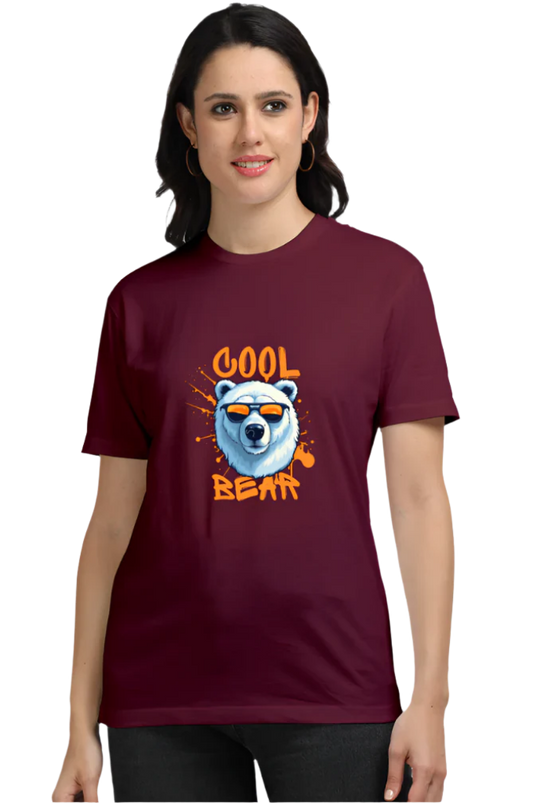 Women Supima T-Shirts_Cool Bear_Cartoon Collection