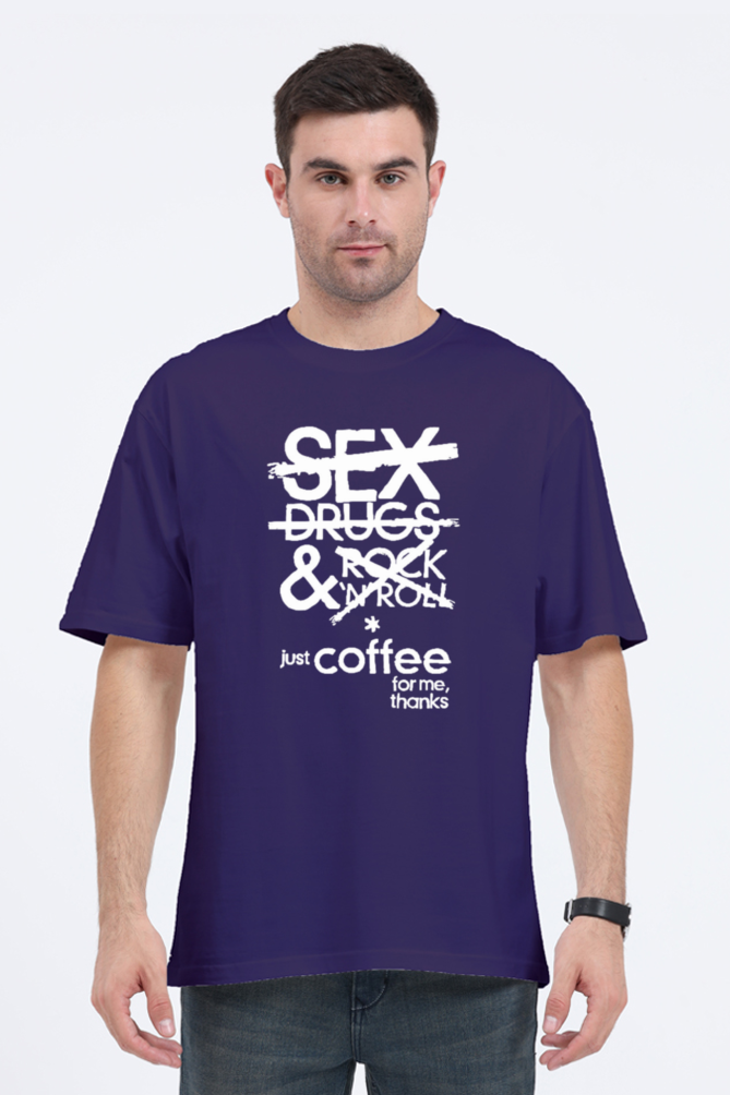 Men's Oversize Half Sleeve T-Shirt_Only Coffee