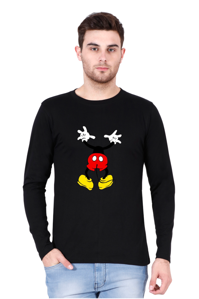 Men's Round Neck Full Sleeve_Peeping Mickey