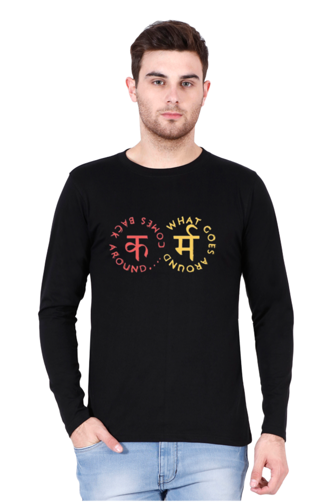 Men's Round Neck Full Sleeve_Karma Quote