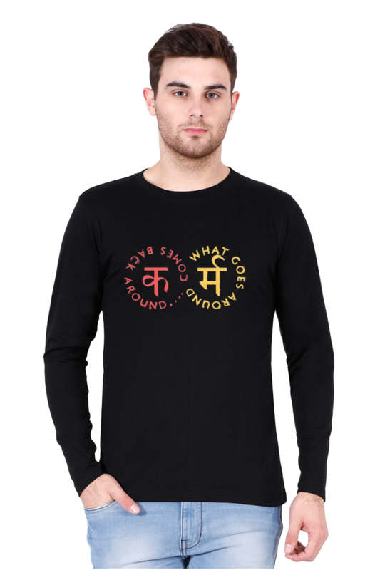 Men's Round Neck Full Sleeve_Karma Quote