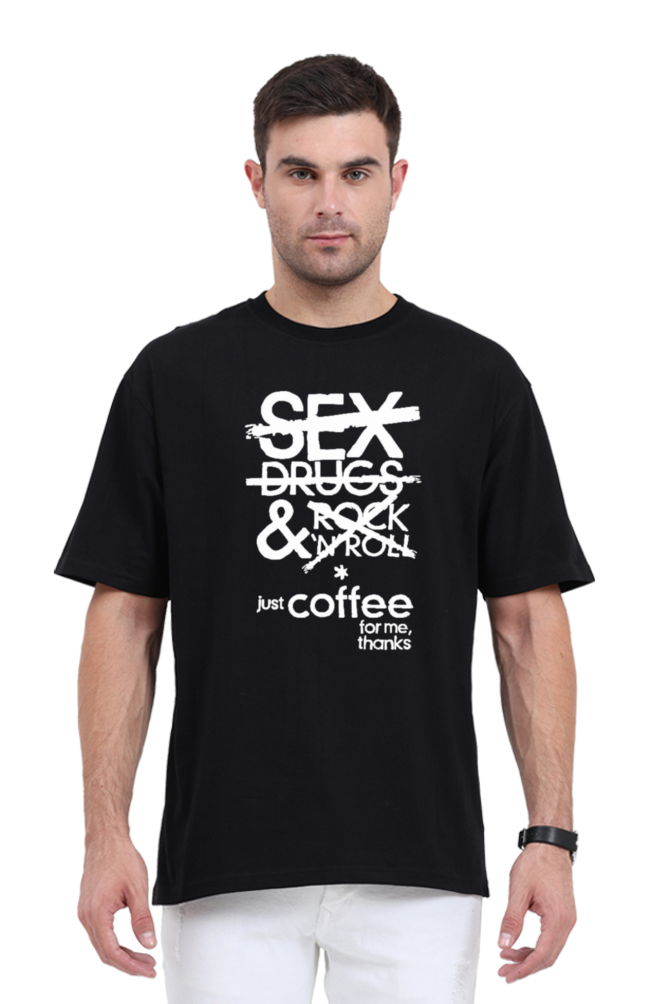 Men's Oversize Half Sleeve T-Shirt_Only Coffee