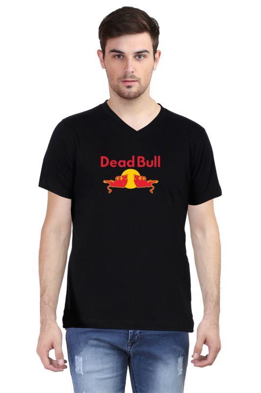 Men's V Neck Half Sleeve T-Shirt_Deadbull