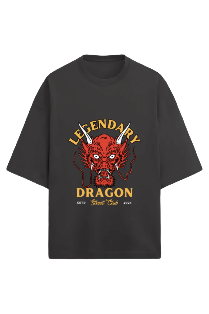 Unisex Oversize Terry T-Shirt_Legendary Dragon