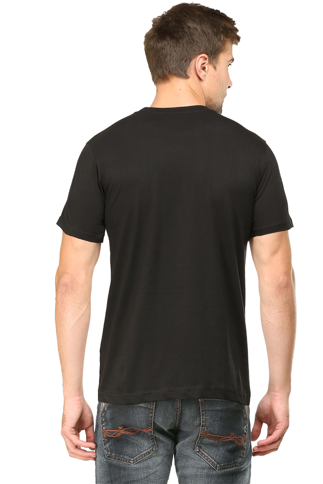 Men's V Neck Half Sleeve T-Shirt_Hustle