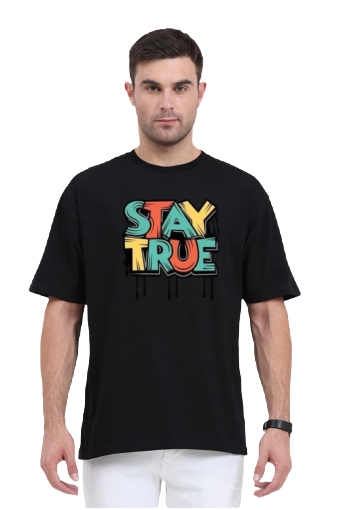 Men's Oversize Half Sleeve T-Shirt_Stay True