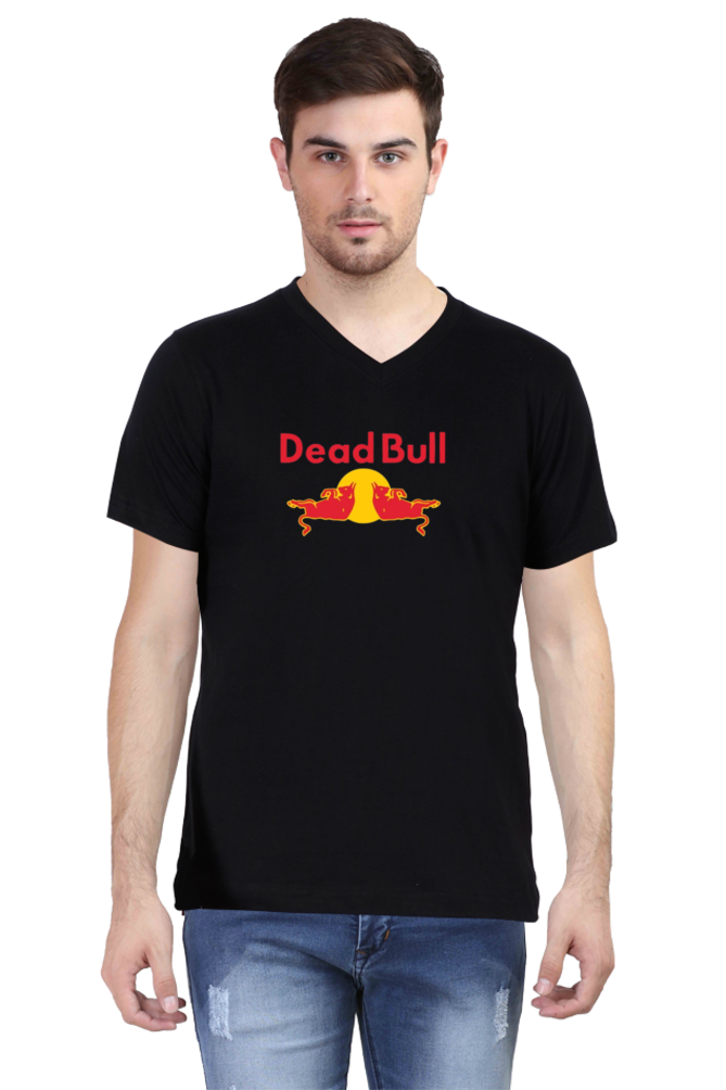 Men's V Neck Half Sleeve T-Shirt_Deadbull